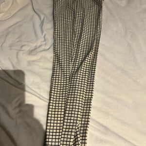 Zara Black and White Checkered Straight Leg Pants